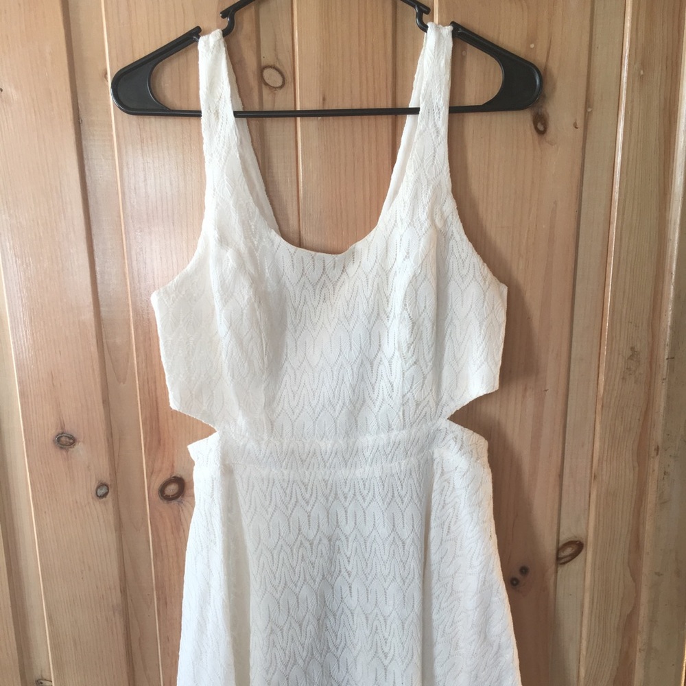 Off White Lace Mini Dress.
